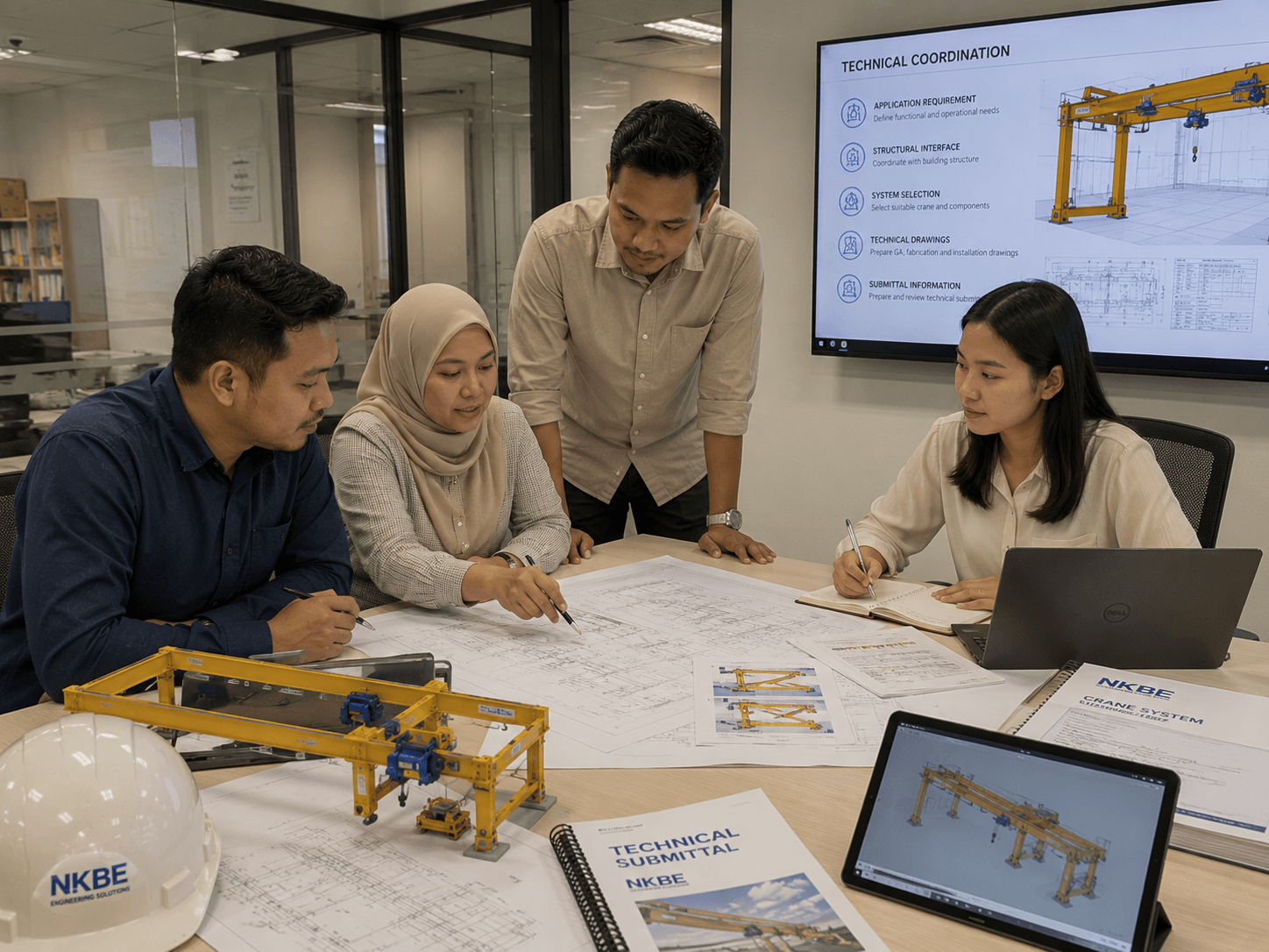 NKBE technical team coordinating an engineered lifting requirement