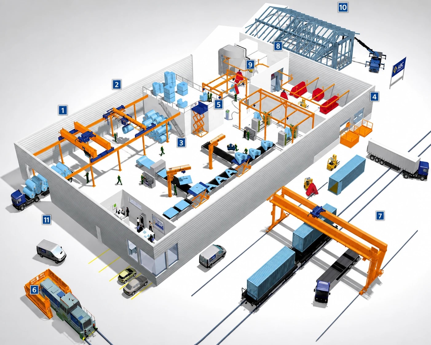 Monorail lifting system from a supplied infrastructure project
